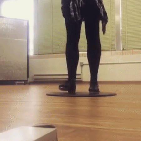 Girl tap dancing on Dancing Disc