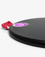 The rounded rim of The Pink Handle Edition and its pink webbing handle